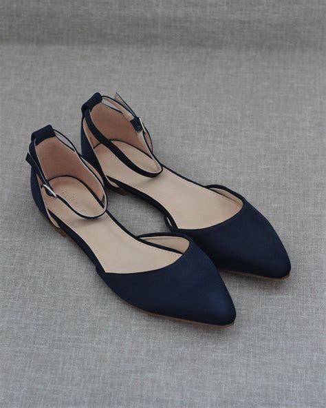 navy blue flats wide width